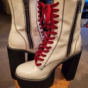 Platform White Boots
